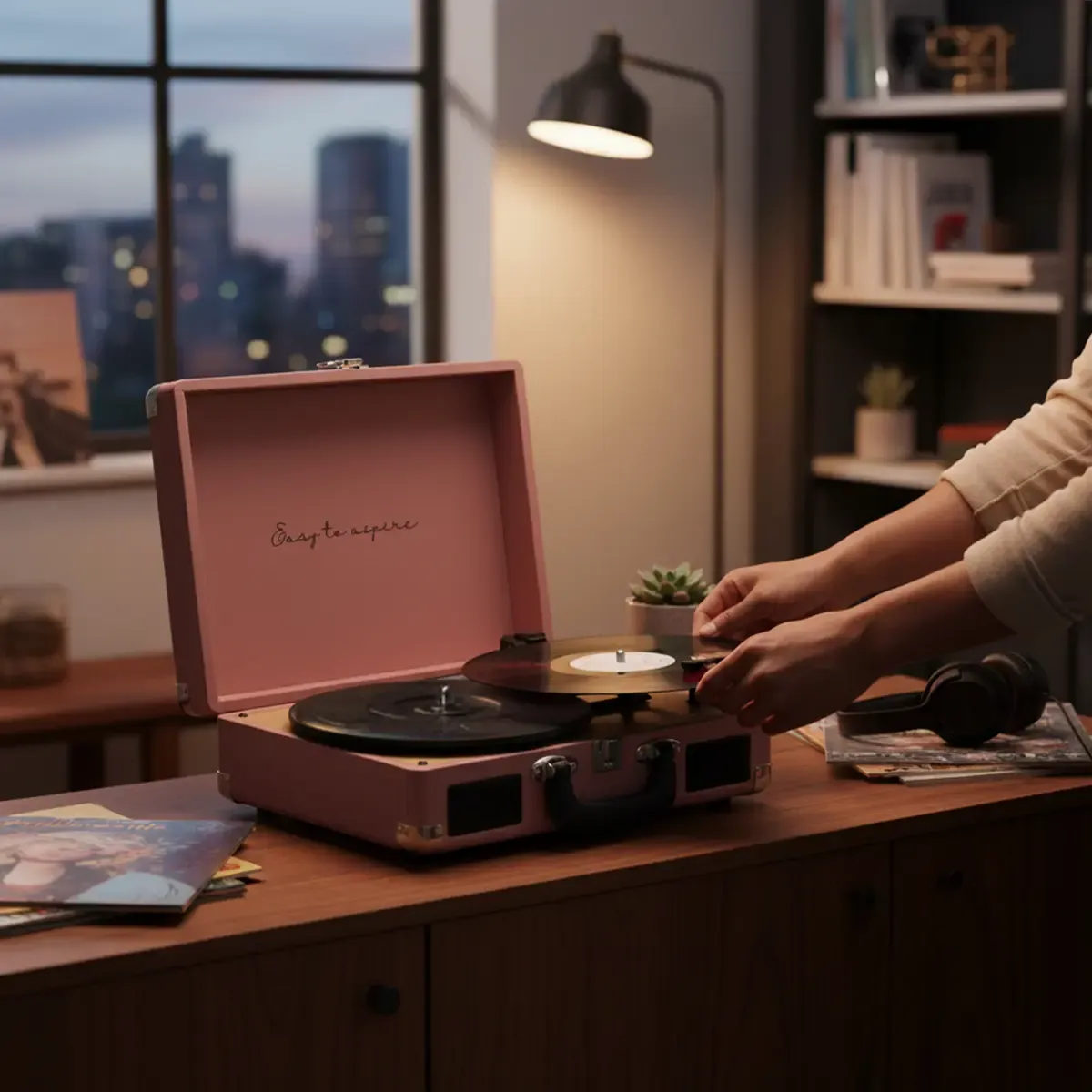 Prixton VC400 platine vinyle Mocha Mousse bluetooth