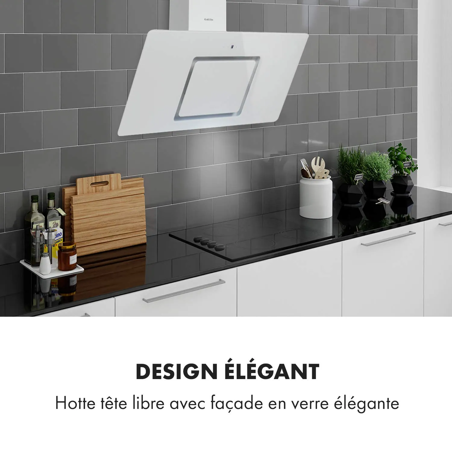 Klarstein Sofia hotte aspirante 90 cm blanc 300 m³/h