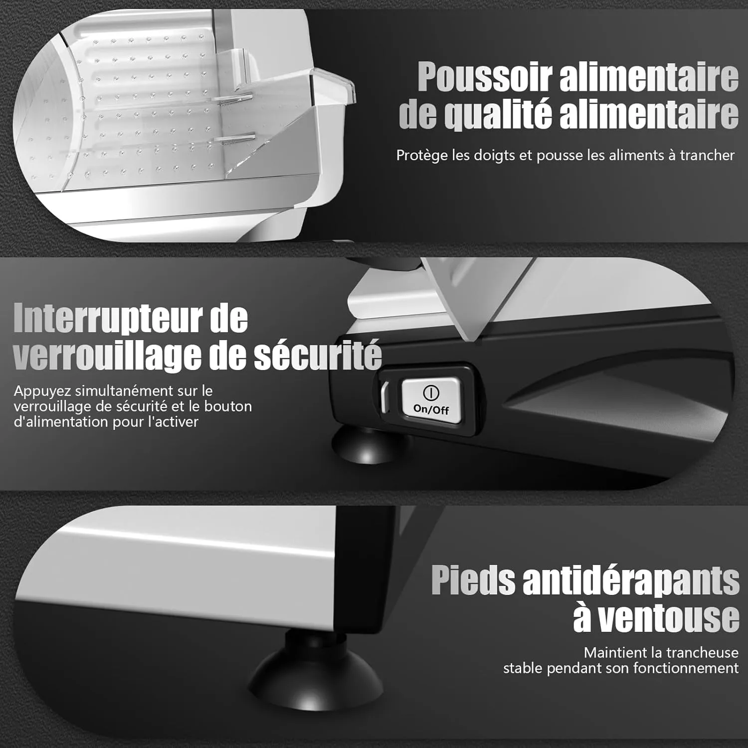 YASHE Trancheuse Électrique 200W 2 Lames 0-15 mm Inox