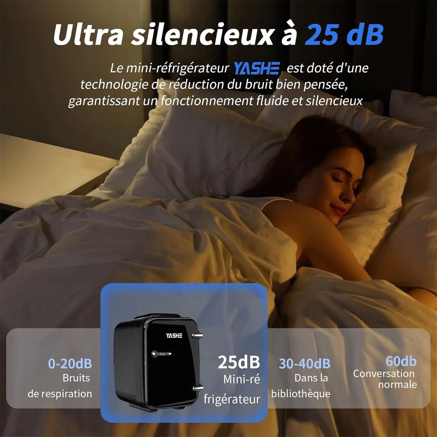 YASHE Mini Frigo 4L 6 Canettes Chaud Froid