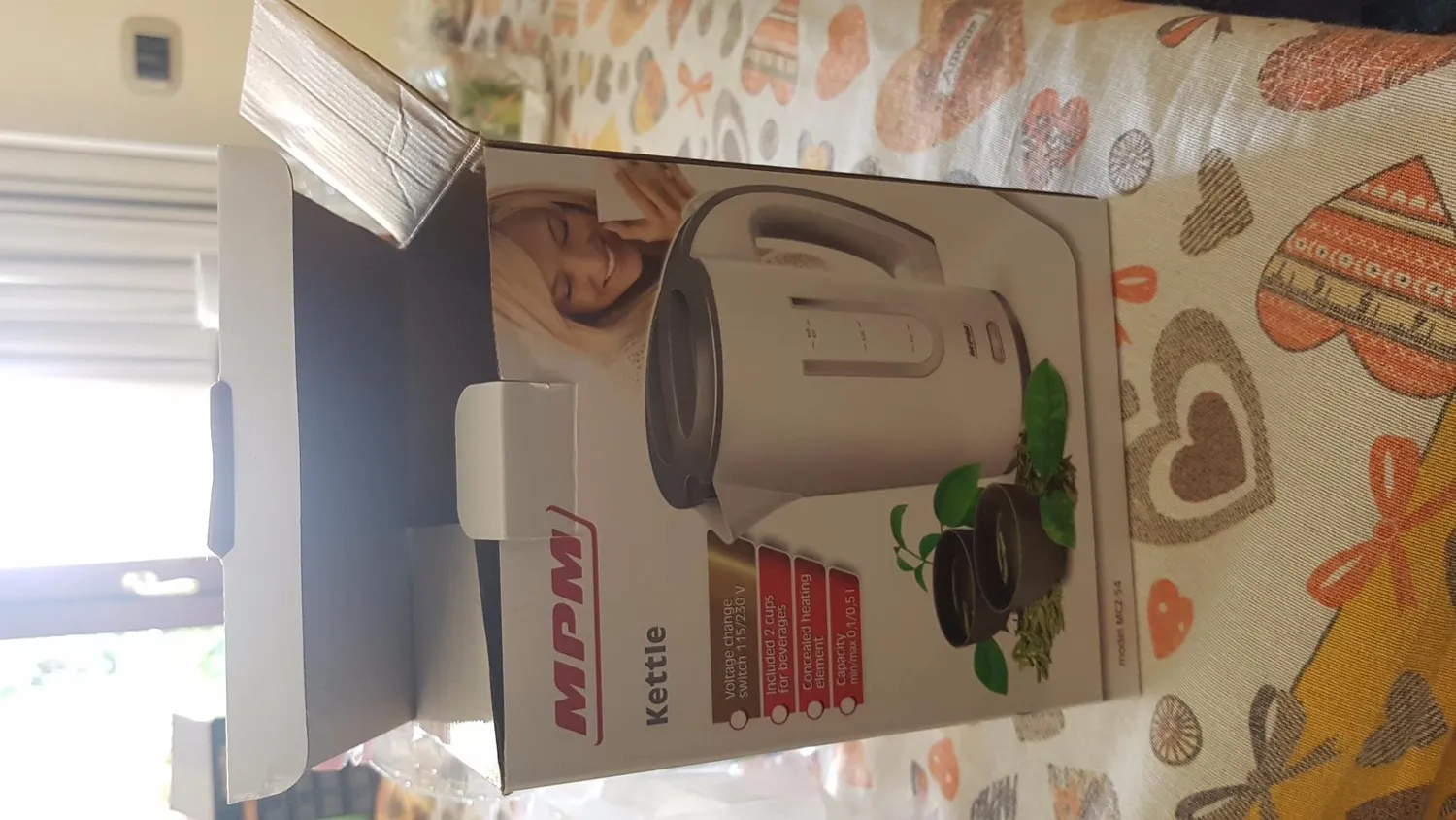 MPM bouilloire électrique voyage 0,5 L blanc gris 2 tasses