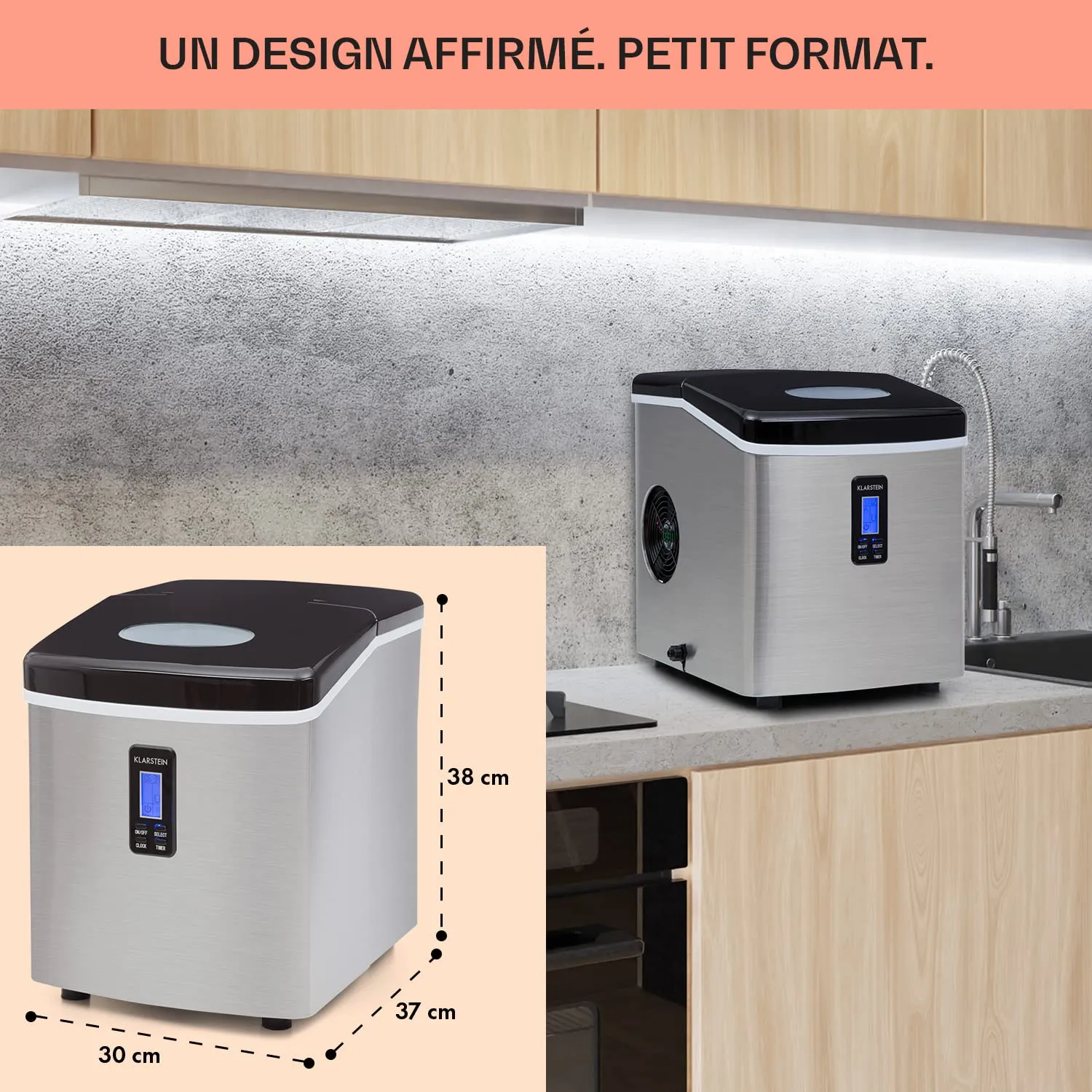Klarstein Mr Black-Frost machine à glaçons 15 kg noir