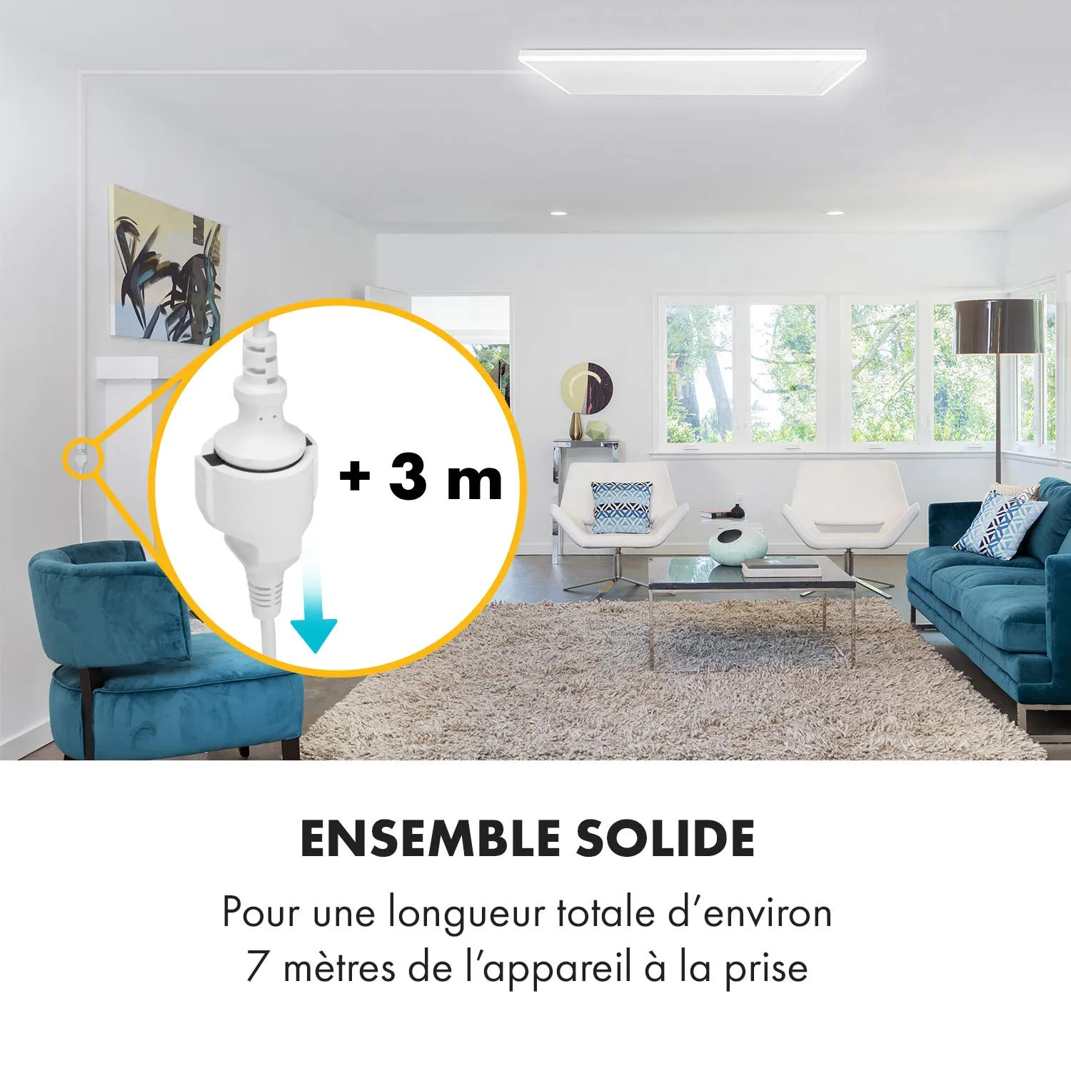 Klarstein Midnight Sun câble rallonge 3 mètres blanc