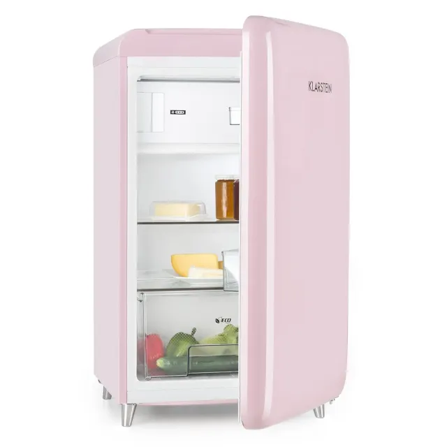 Klarstein Pop Art mini frigo rétro 121 L rose