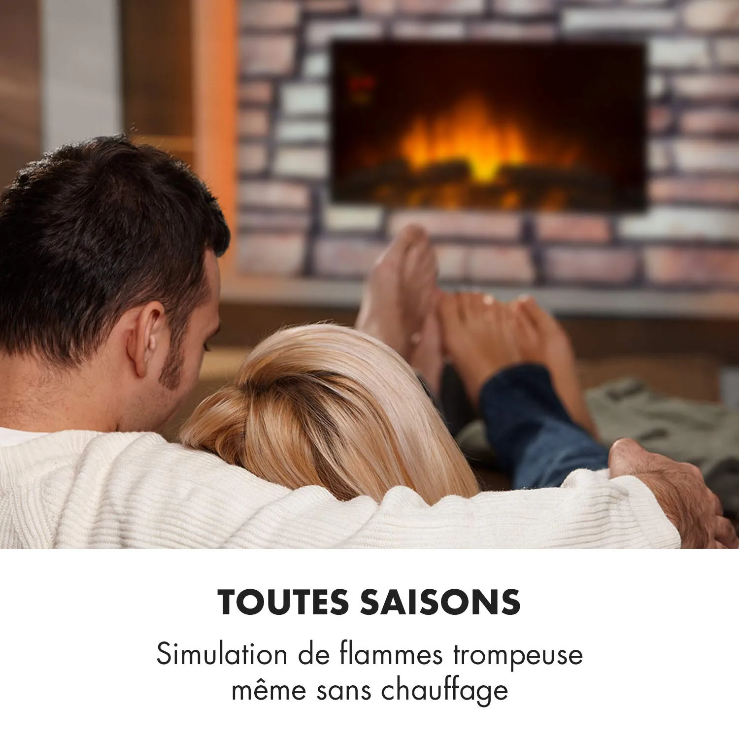 Klarstein Colmar cheminée électrique effet flamme gris 2000W