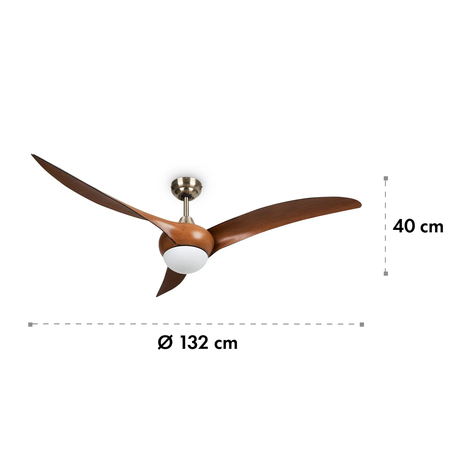 Klarstein Monteverde ventilateur plafond 132cm bois foncé luminaire