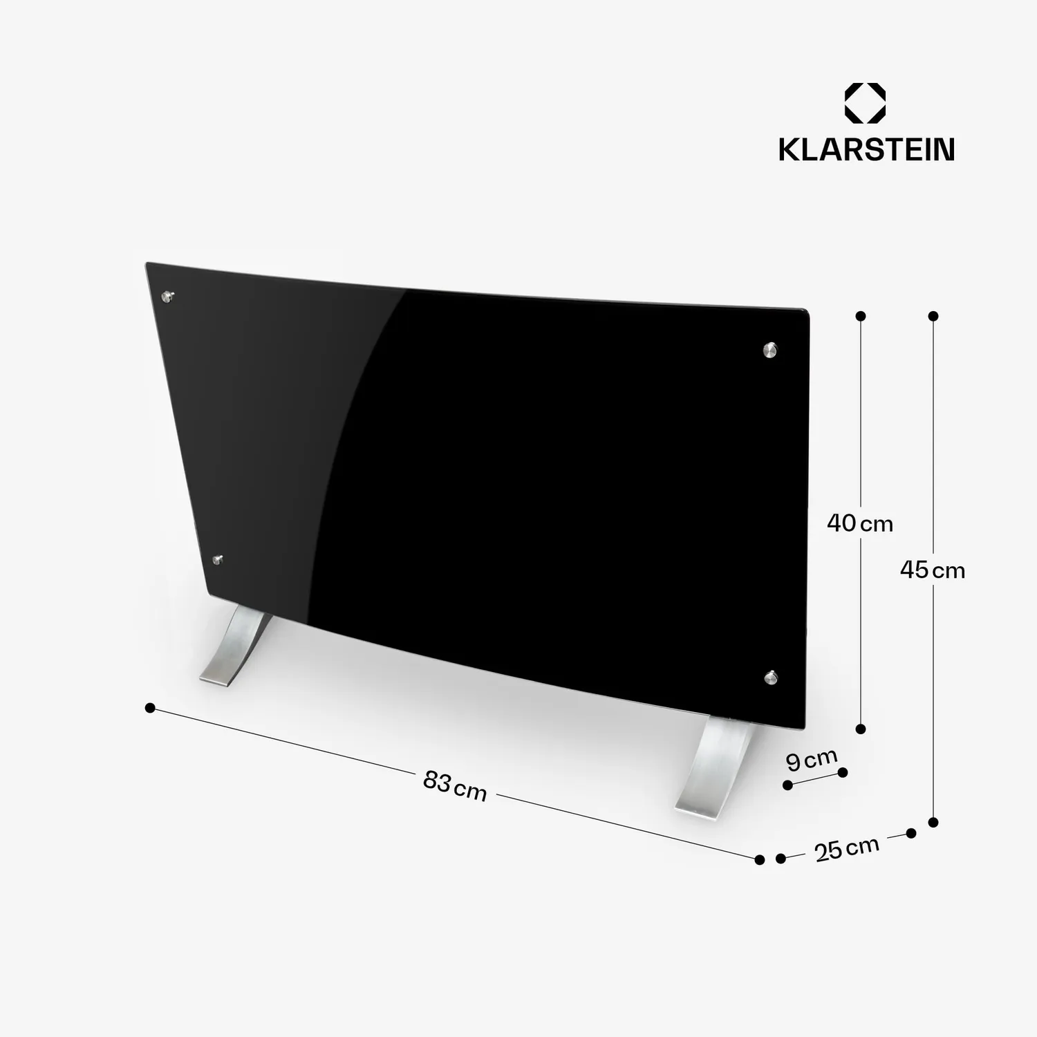 Klarstein Bornholm Curved convecteur 2000W verre noir