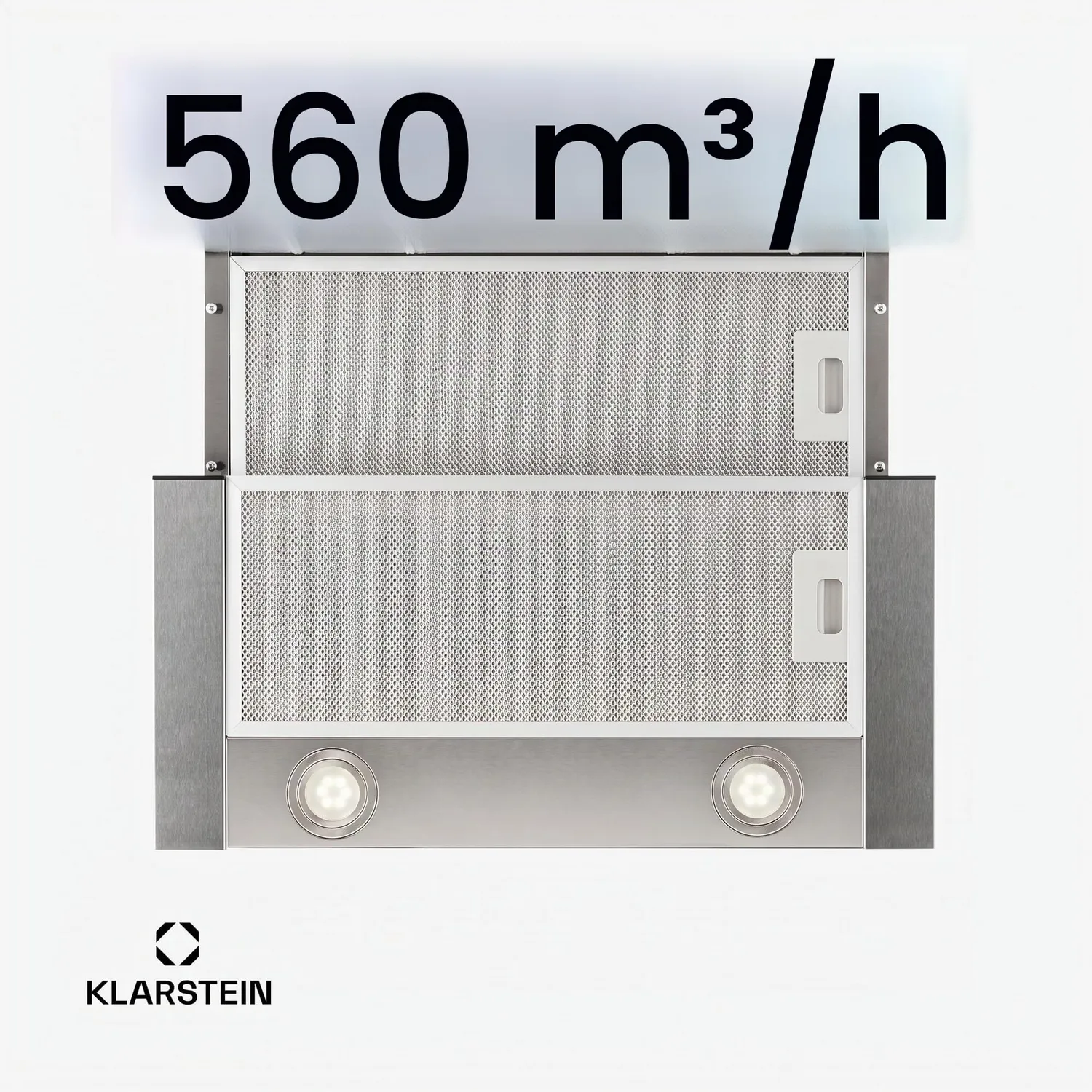 Klarstein Vinea hotte tiroir 60 cm argent 610 m3/h