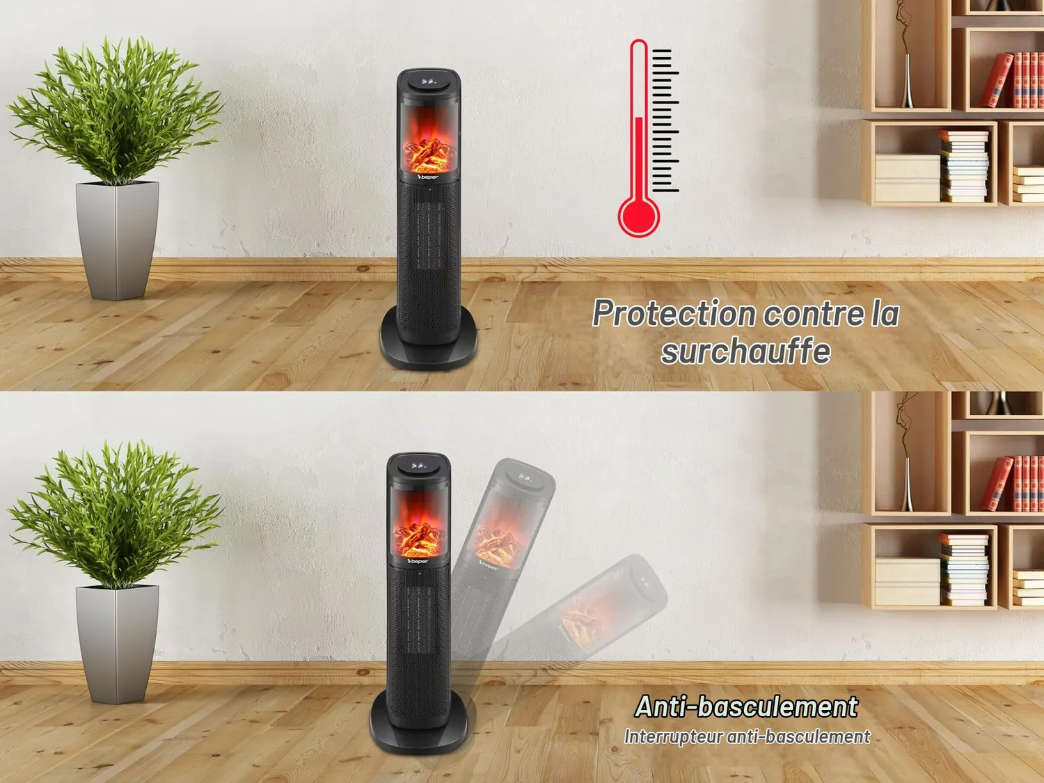Beper P203TER011 colonne chauffante céramique 2000 W
