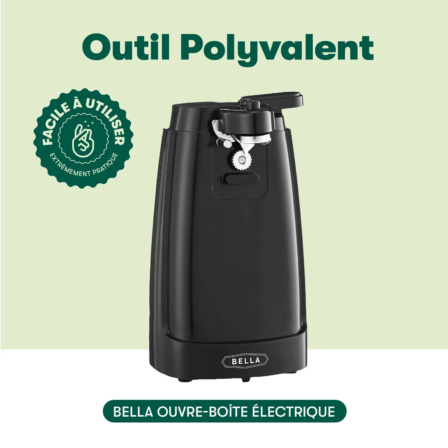 Bella ouvre-boîte électrique noir automatique