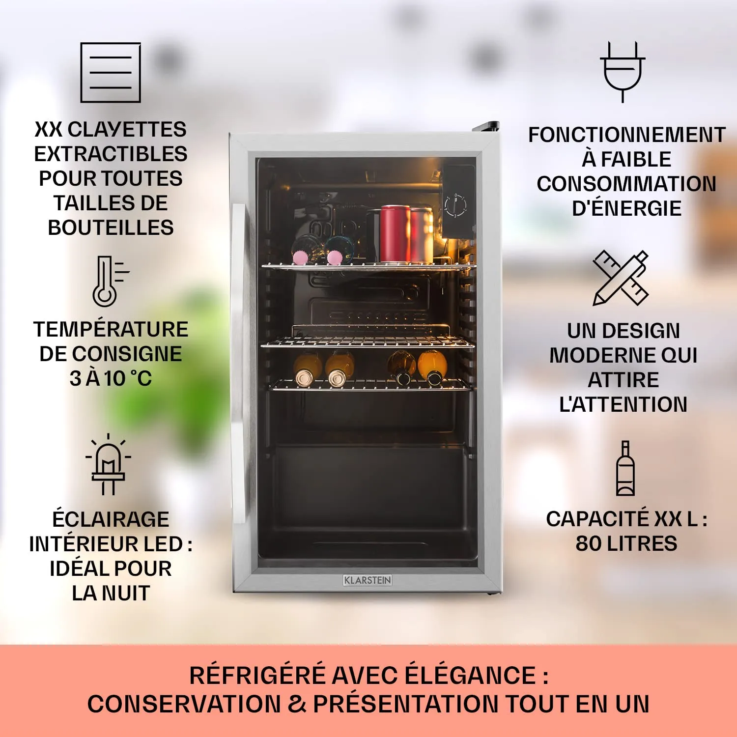 Klarstein Beersafe XXL mini frigo boissons 80 L