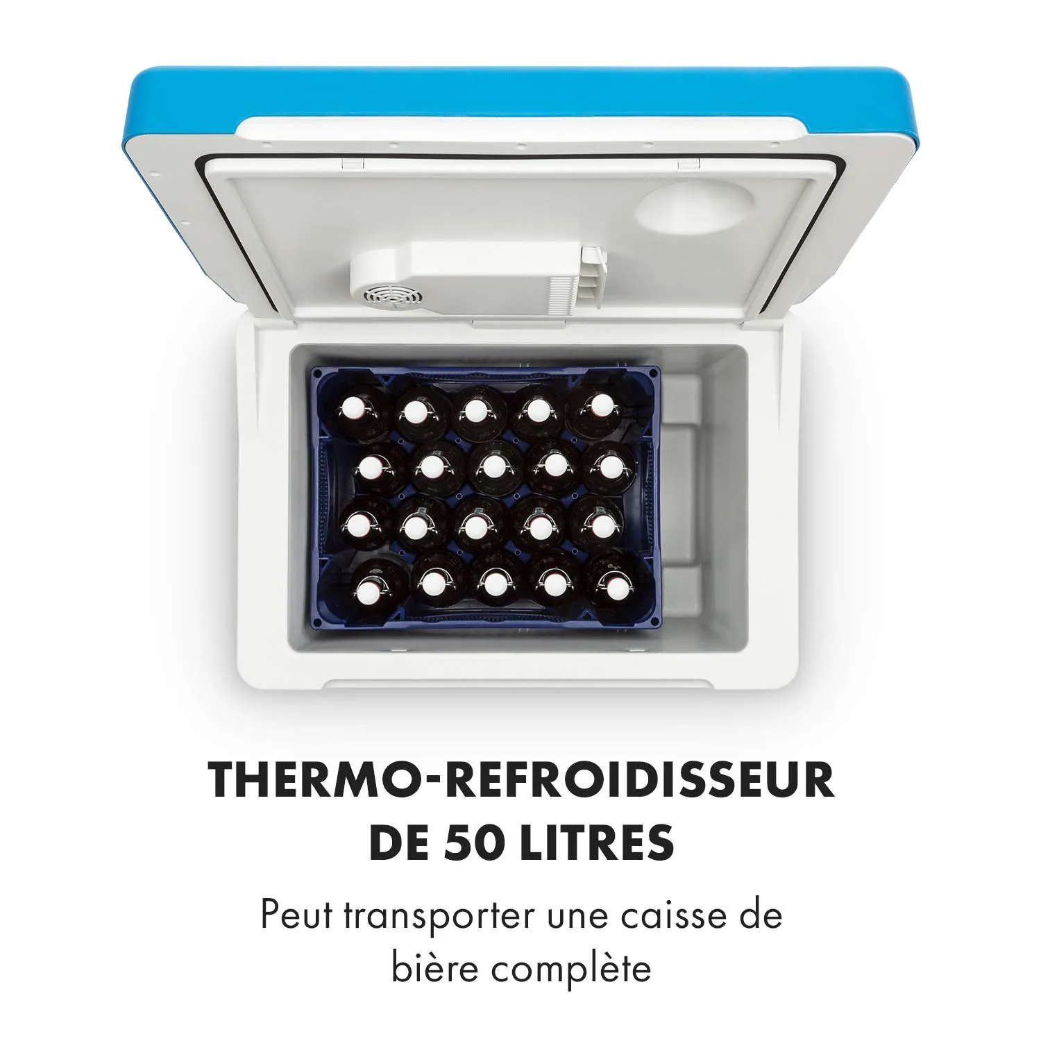 Klarstein BeerPacker glacière 50 L bleue 12V/230V roulettes