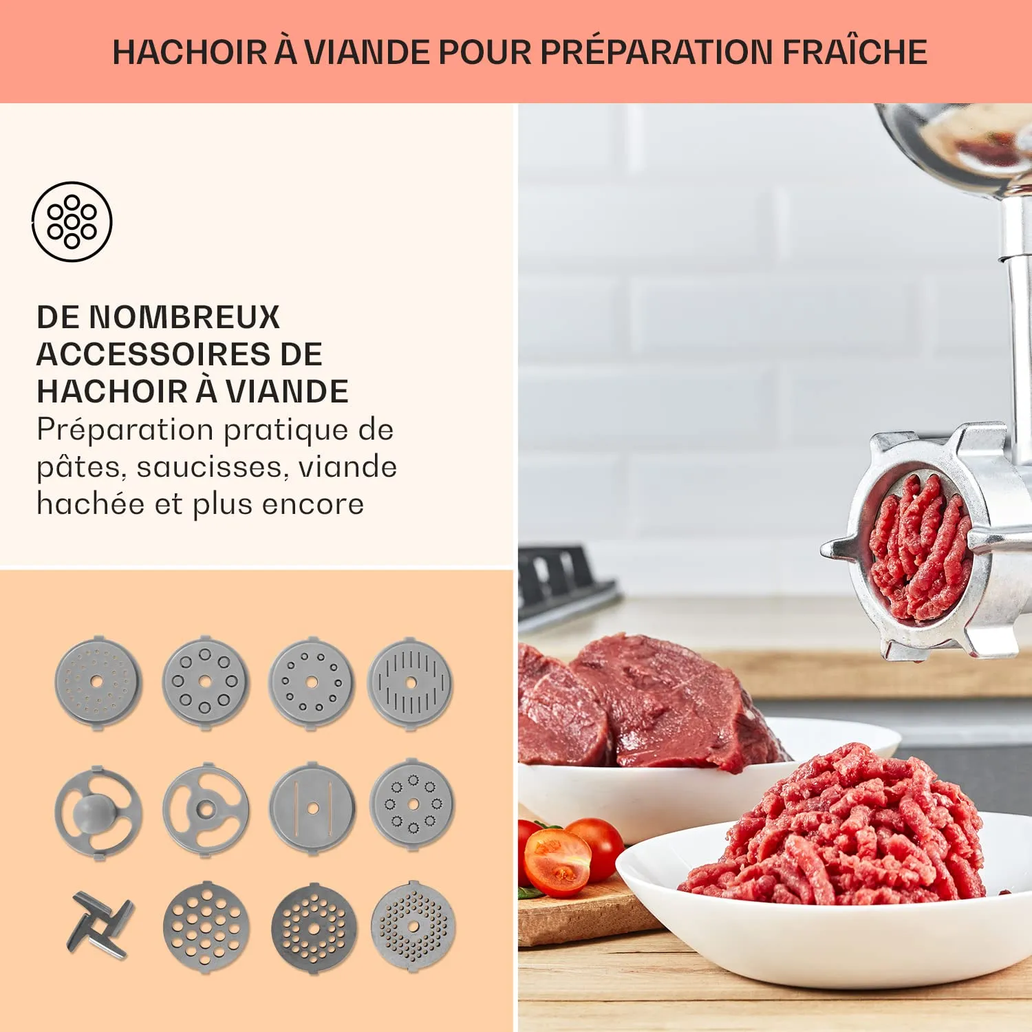 Klarstein Lucia robot cuisine orange 1200W 5L