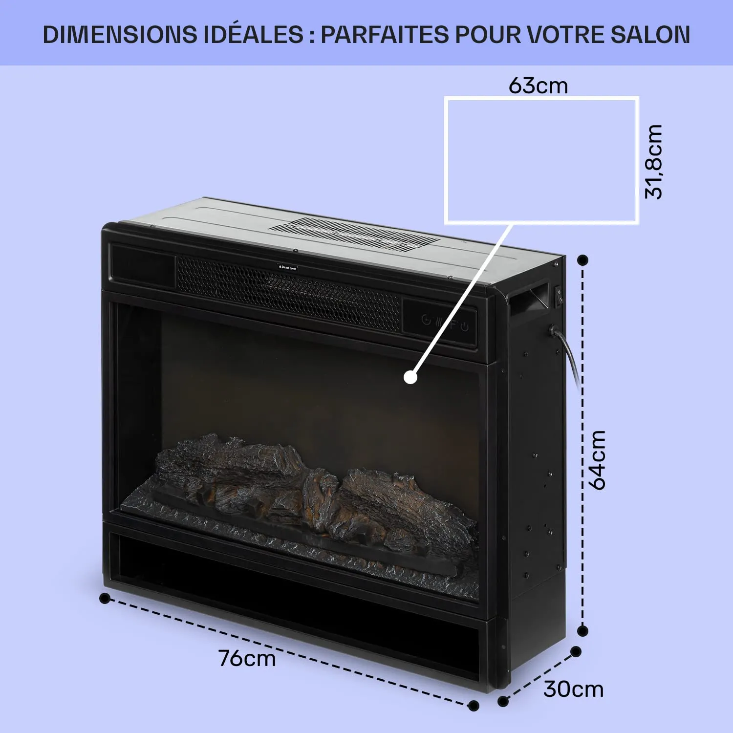 Klarstein Studio Light & Fire cheminée électrique 1900 W LED