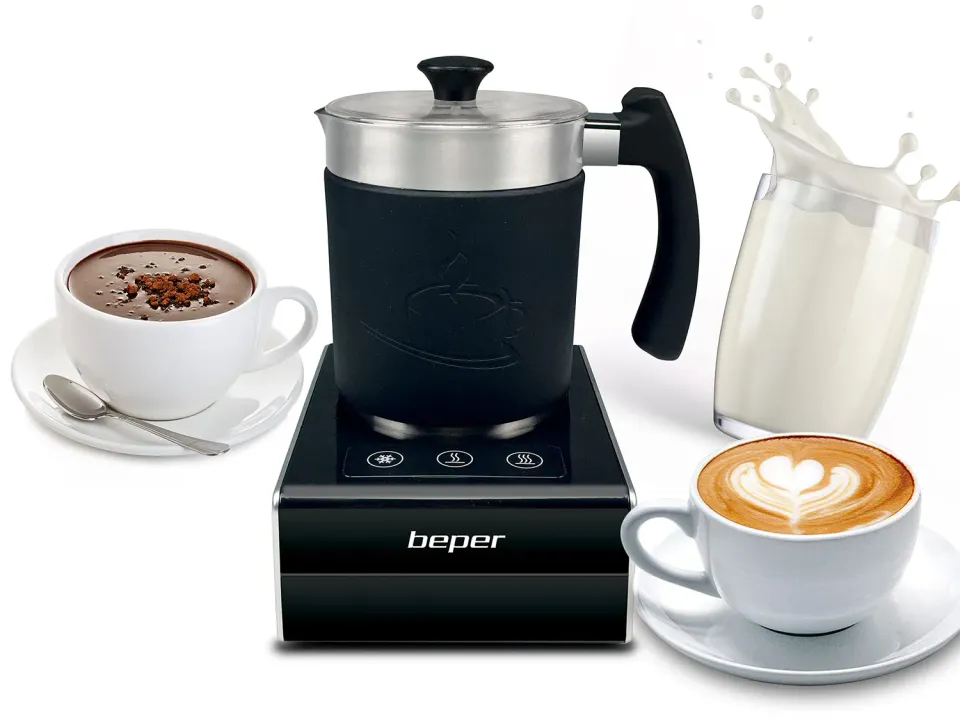 Beper BB.200 mousseur à lait 500 ml noir induction magnétique