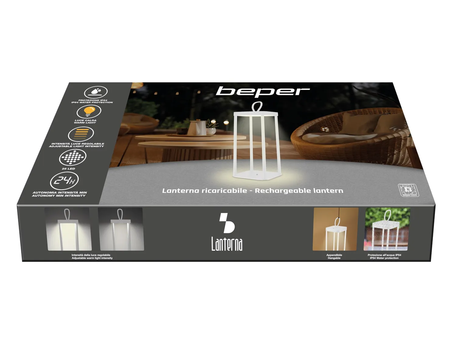 Beper P207ILI101 lanterne LED blanc 25 LED lumière chaude IP44
