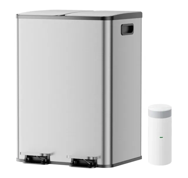 YASHE Poubelle Double 2x20L poubelle cuisine inox tri sélectif