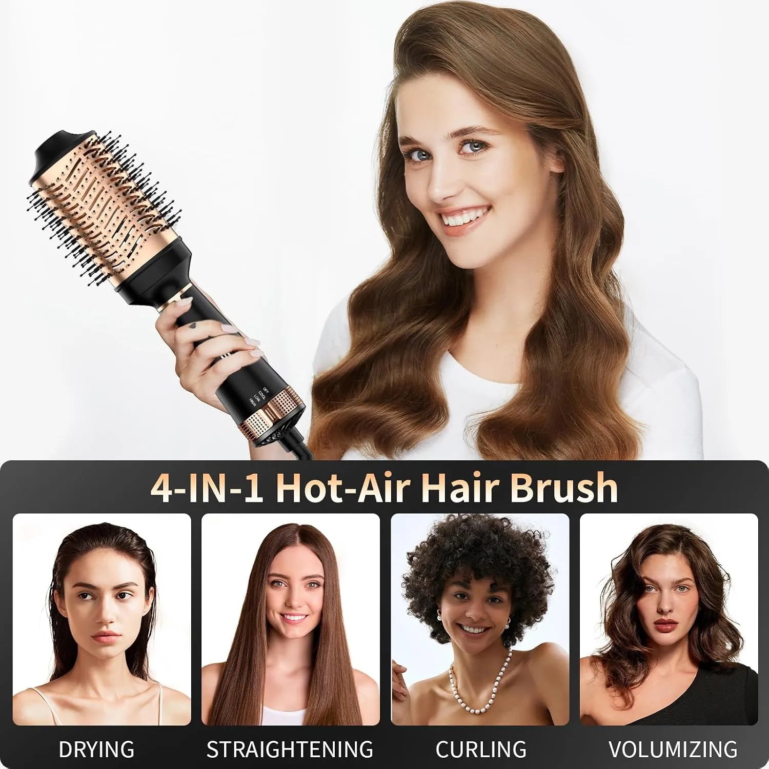 YASHE Brosse Sèche-Cheveux 4 en 1 Ionique