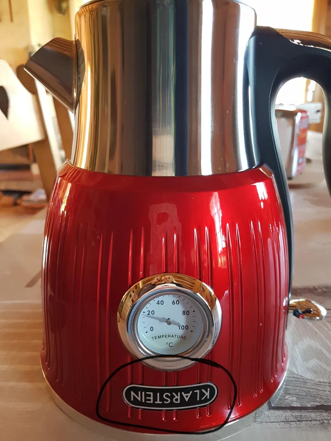 Klarstein Cancan bouilloire électrique 1,6 L rouge rétro
