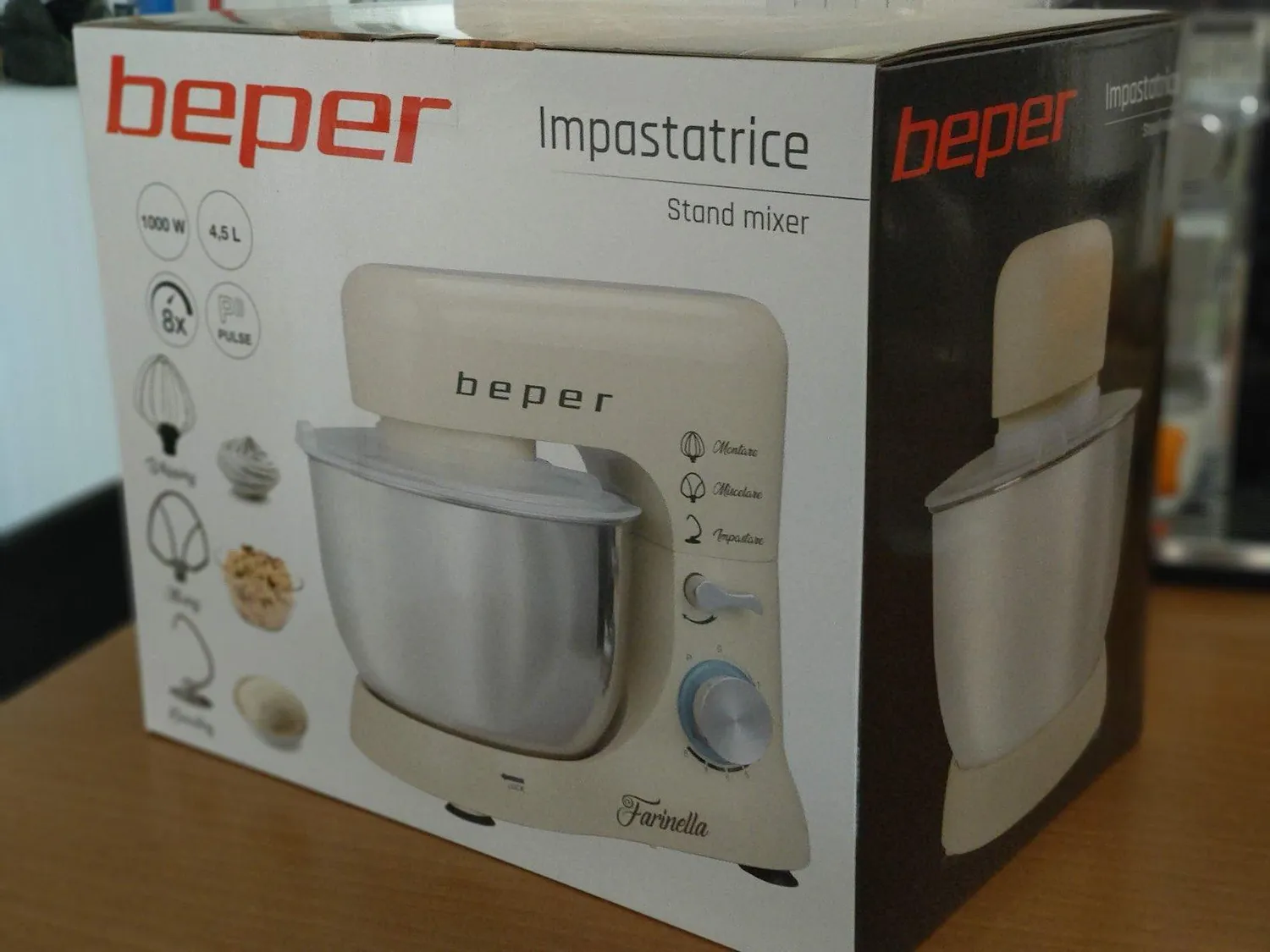 Beper BP.200 robot pâtissier 4,5 L 1000 W crème