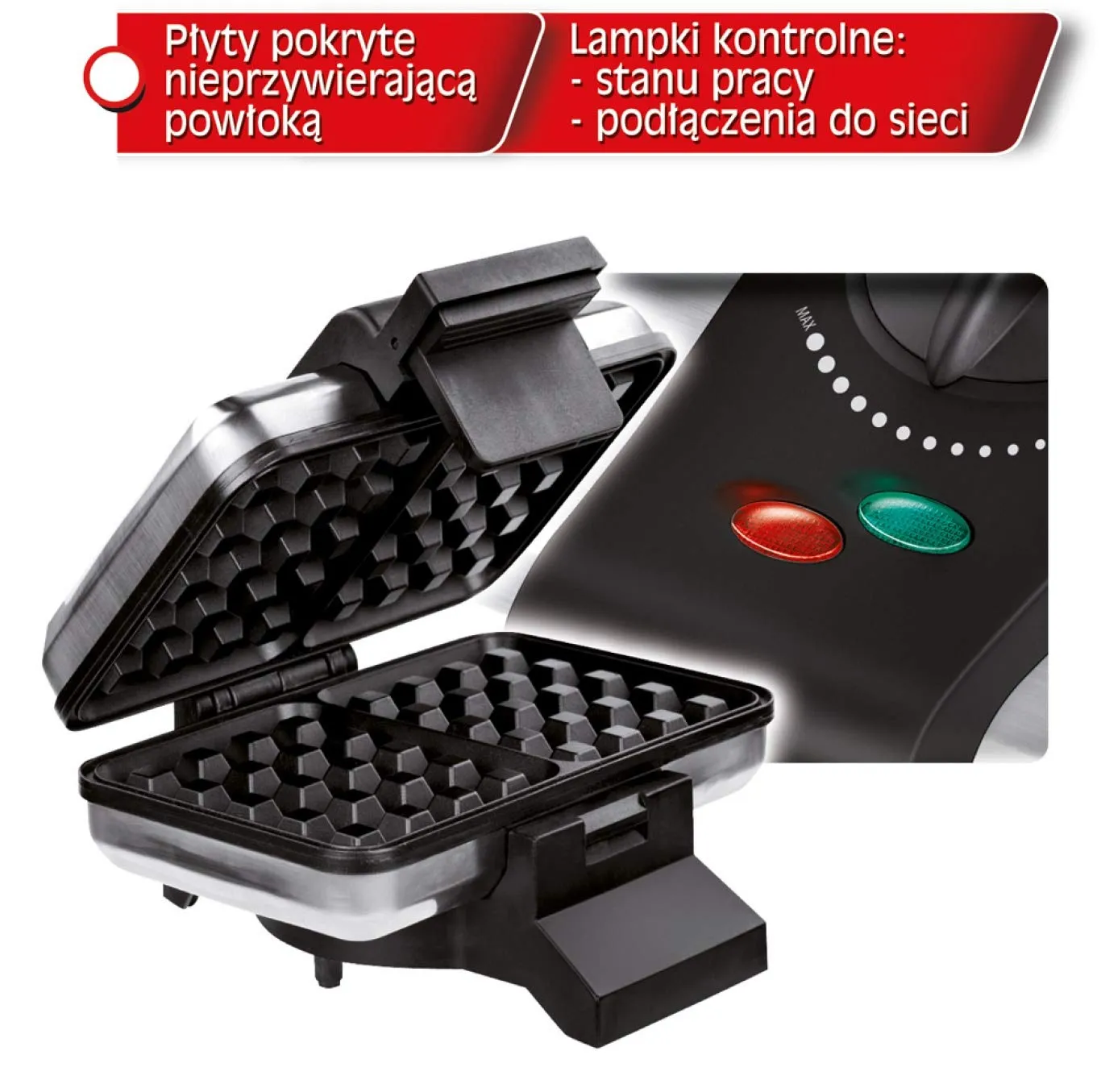 MPM S633G Gaufrier 2 Gaufres Belges Inox 1200W
