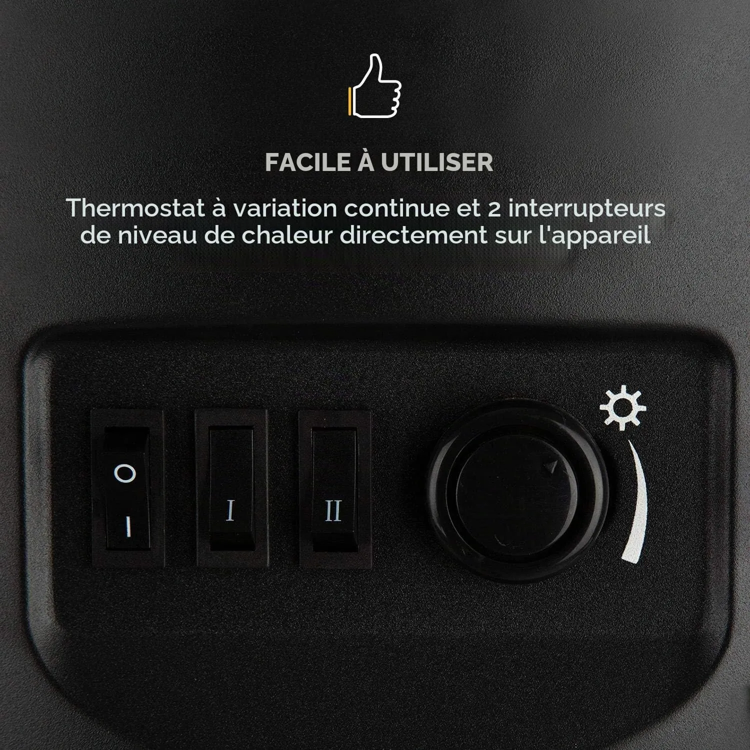 Klarstein Brixen cheminée électrique noire 1800 W