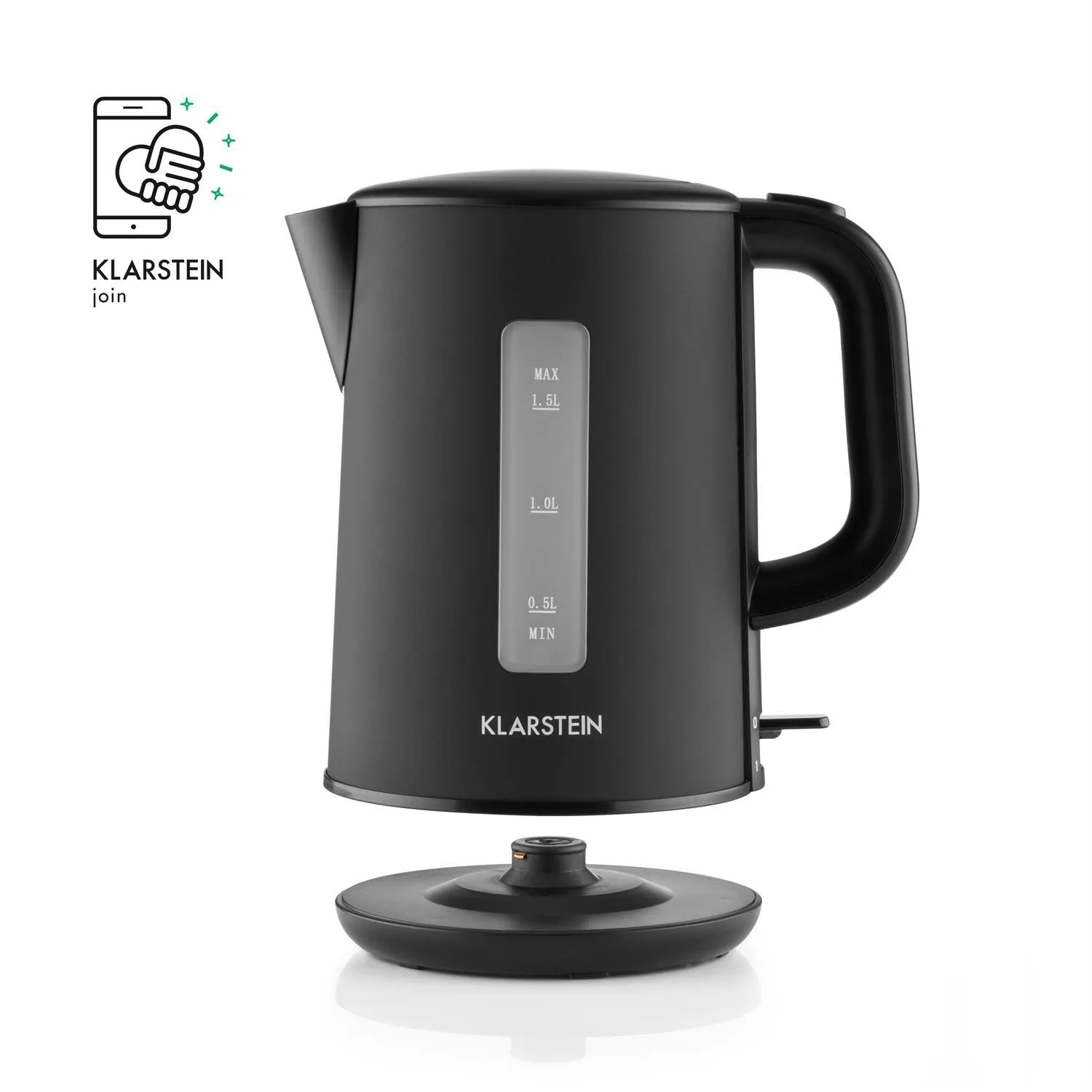Klarstein Wonderwall bouilloire 1,5 L noire 2200 W
