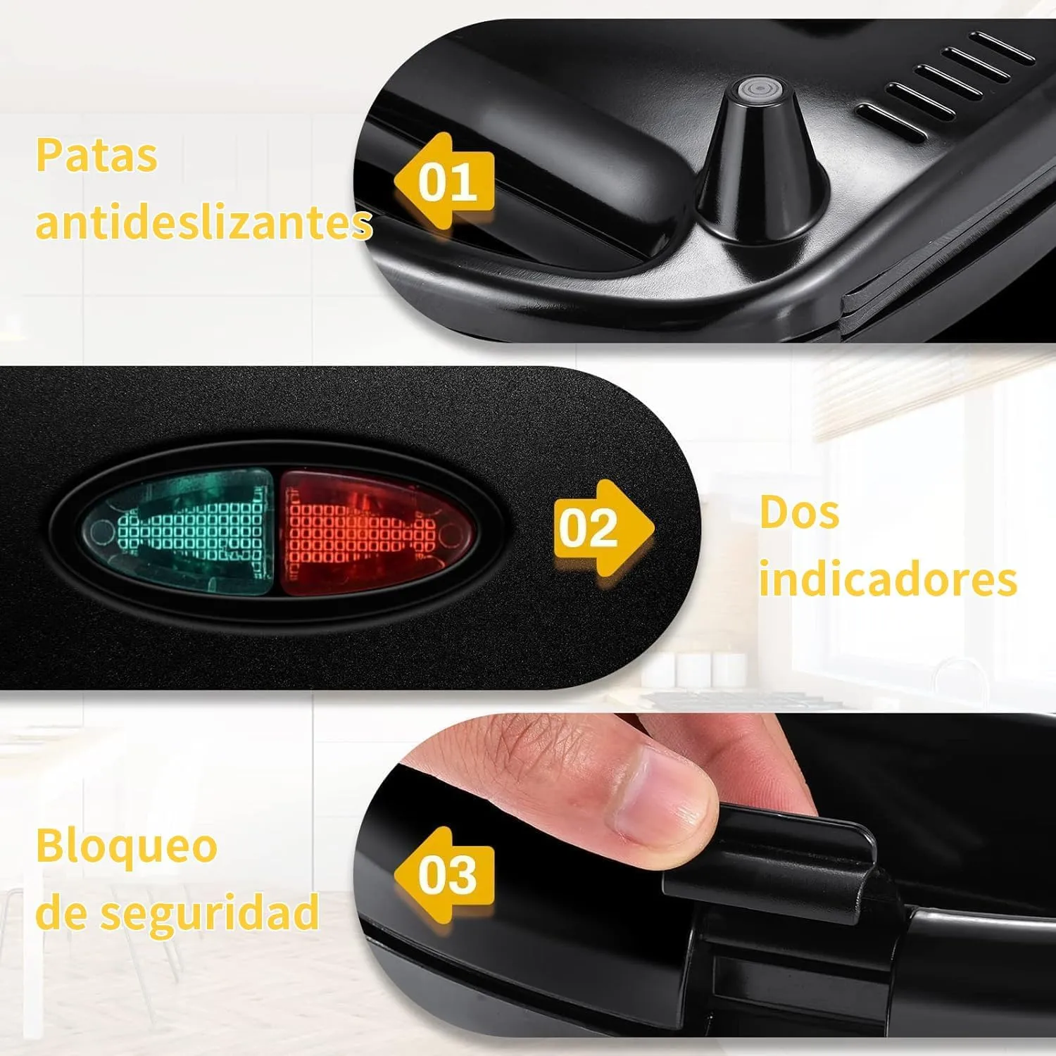 YASHE Grill Panini 750W Plaques Antiadhésives