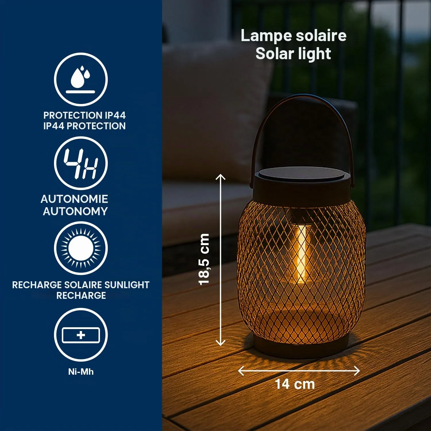 Beper Mira P207ILO302 lampe solaire extérieur corten