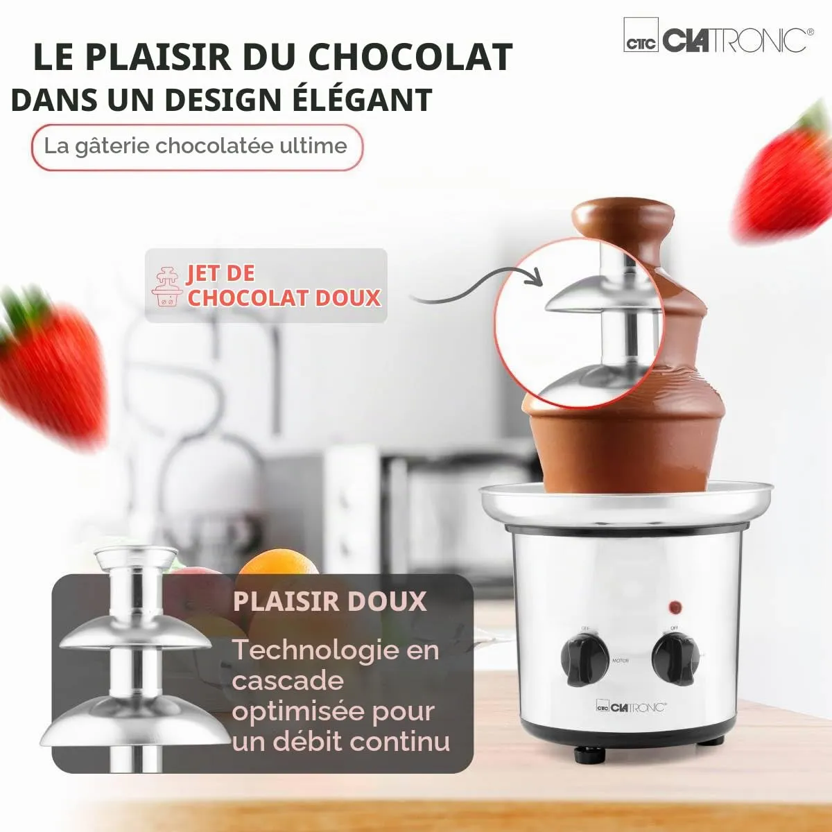 Clatronic SKB 3248 fontaine à chocolat inox