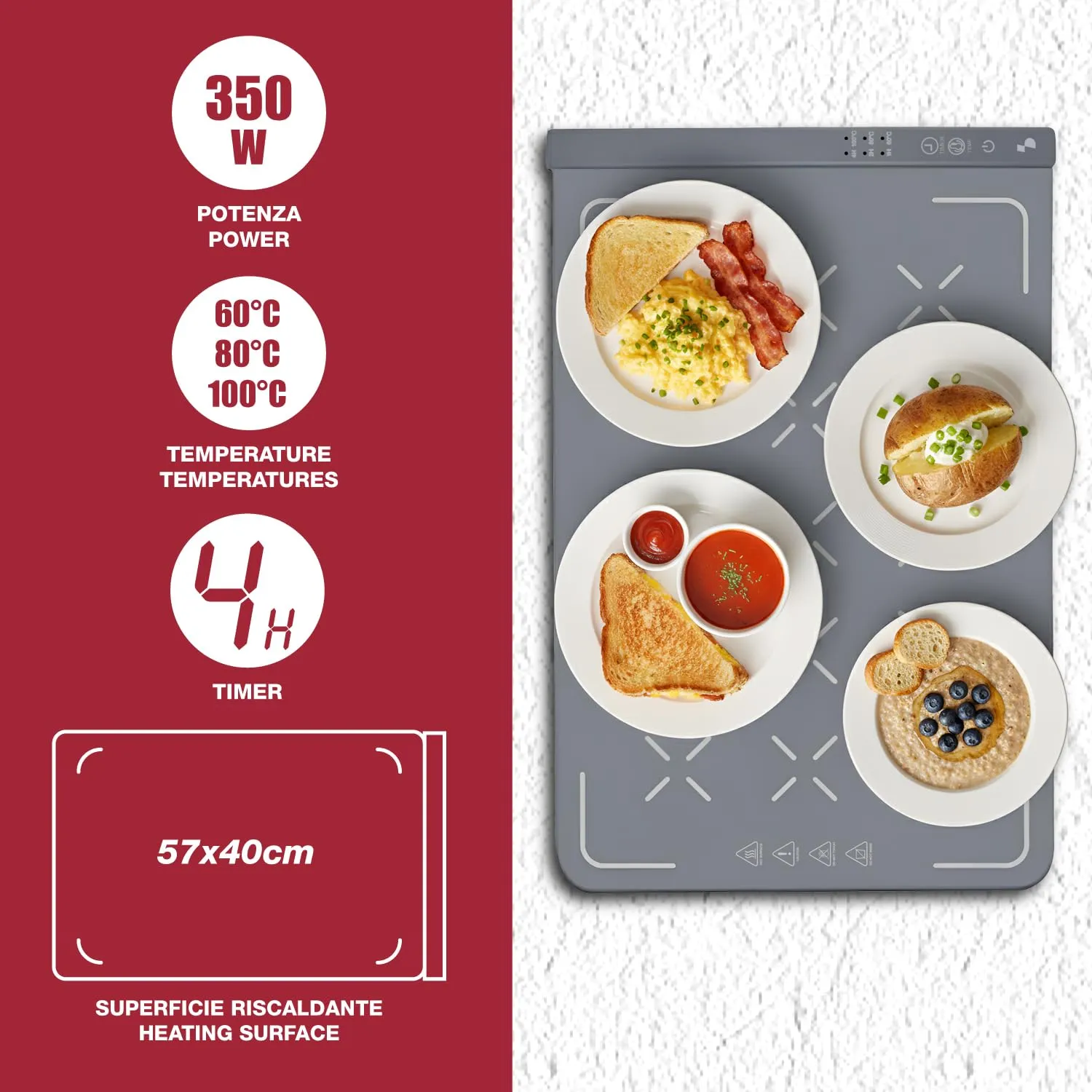 Beper P101TEM100 chauffe-plats silicone 350W 3 températures