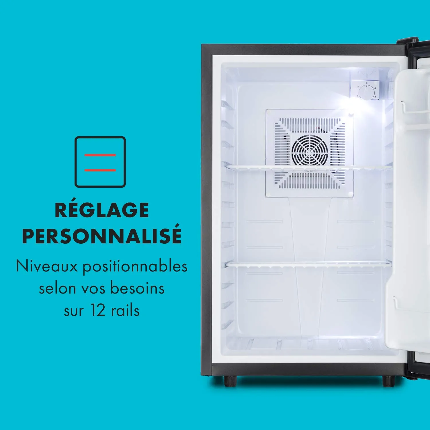 Klarstein Beerbauch Minibar Réfrigérateur 65 L Argent