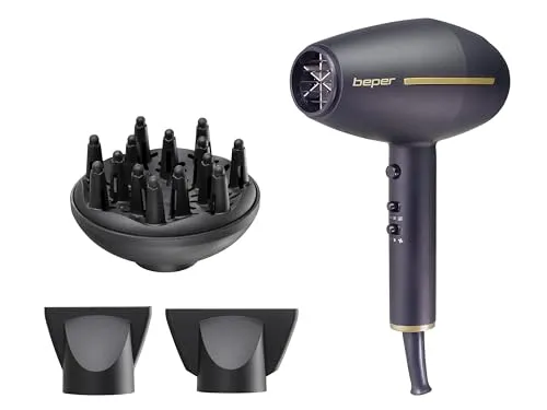 Beper 40.406 sèche-cheveux professionnel 2400W noir doré