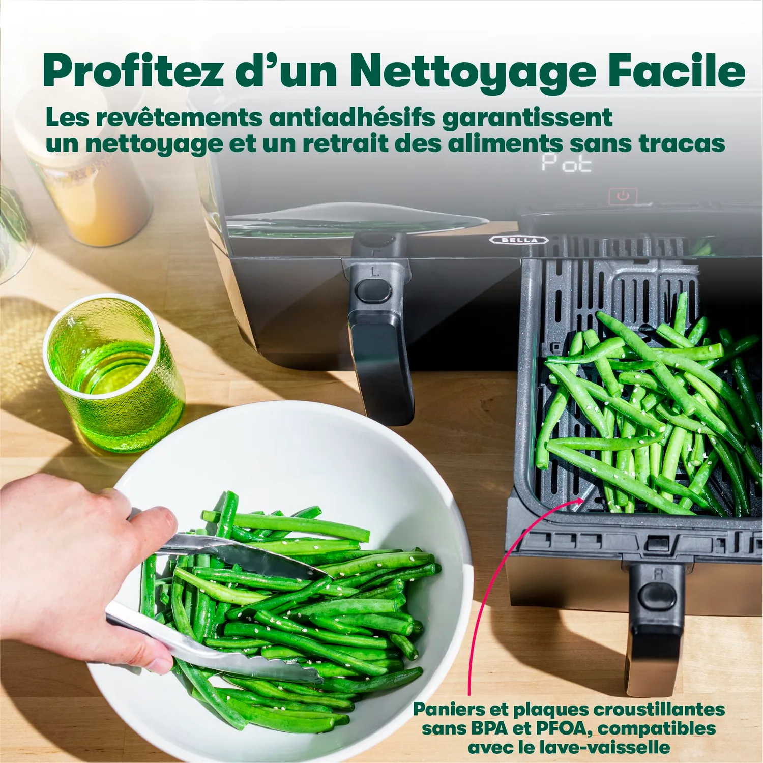 La Bella Double Panier friteuse air 8 QT noir 2850 W