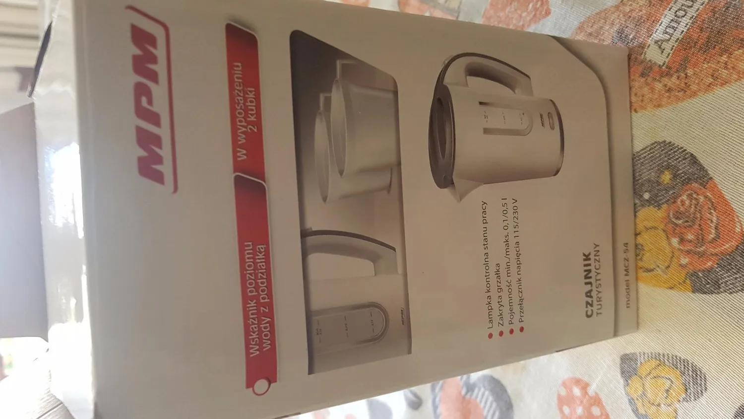 MPM bouilloire électrique voyage 0,5 L blanc gris 2 tasses