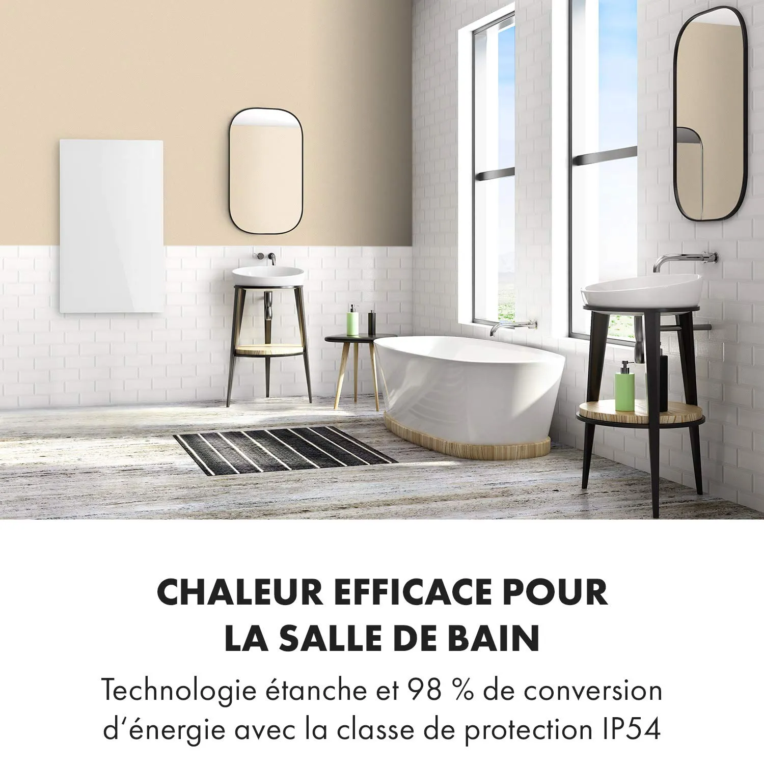 Klarstein Crystal Wall panneau infrarouge 600W blanc 100x60