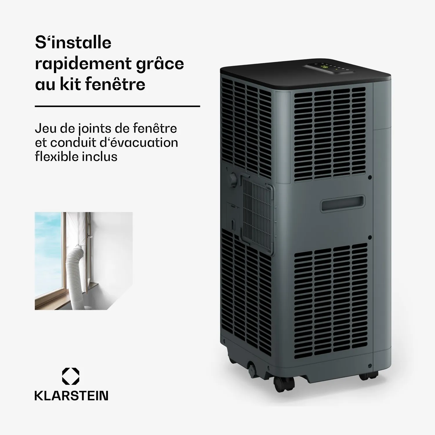 Klarstein Breeze Box Climatiseur Mobile 11000 BTU Anthracite