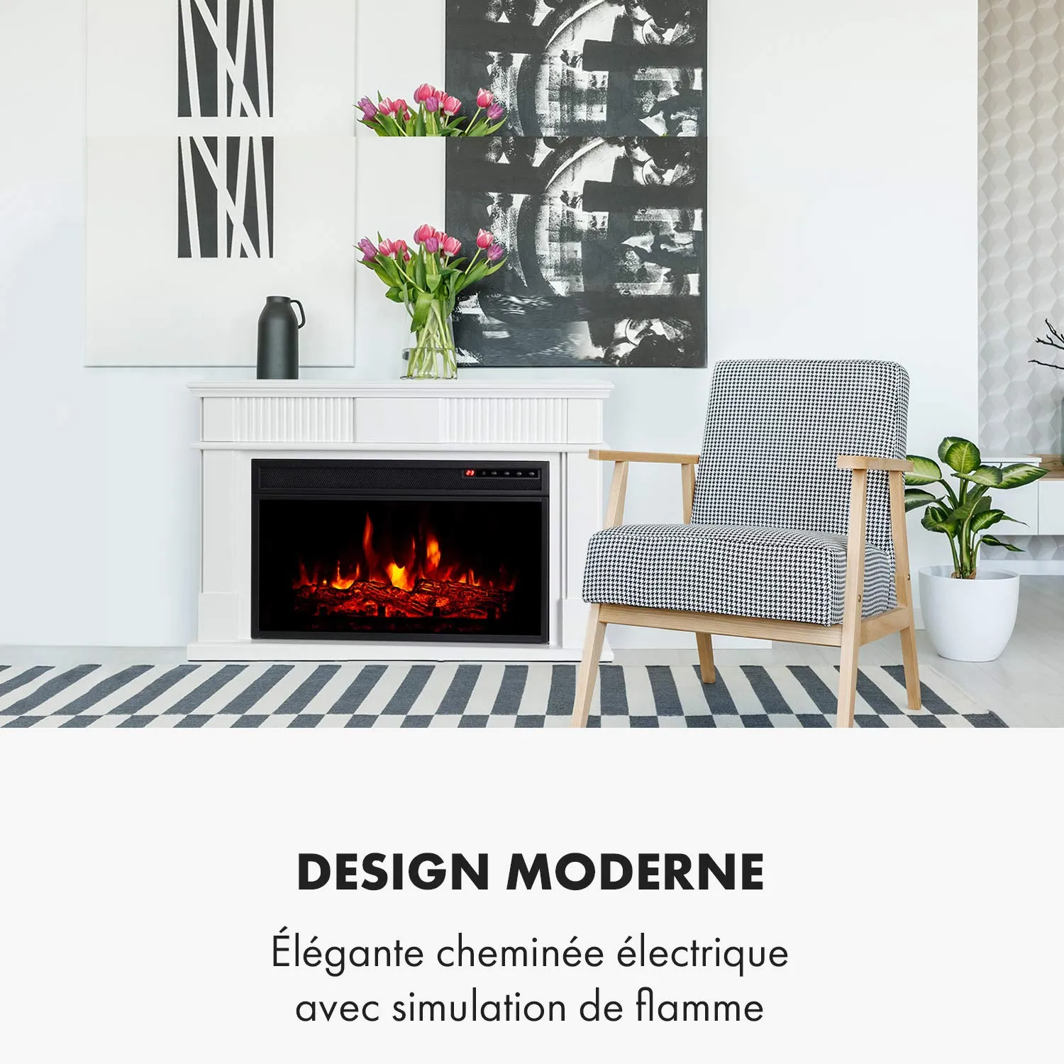Klarstein Bern cheminée électrique blanc