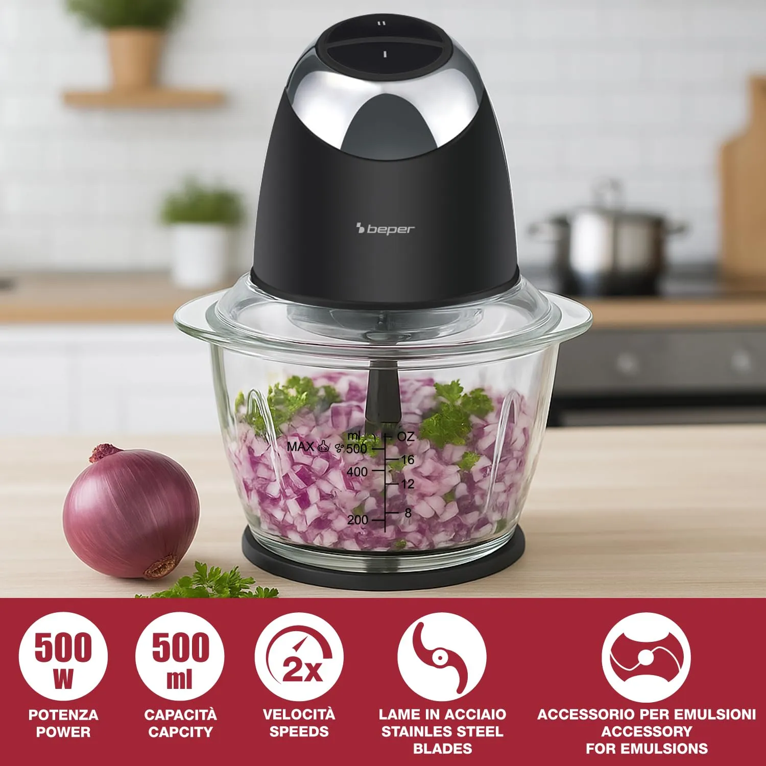 Beper P102ROB003 hachoir électrique 500 ml