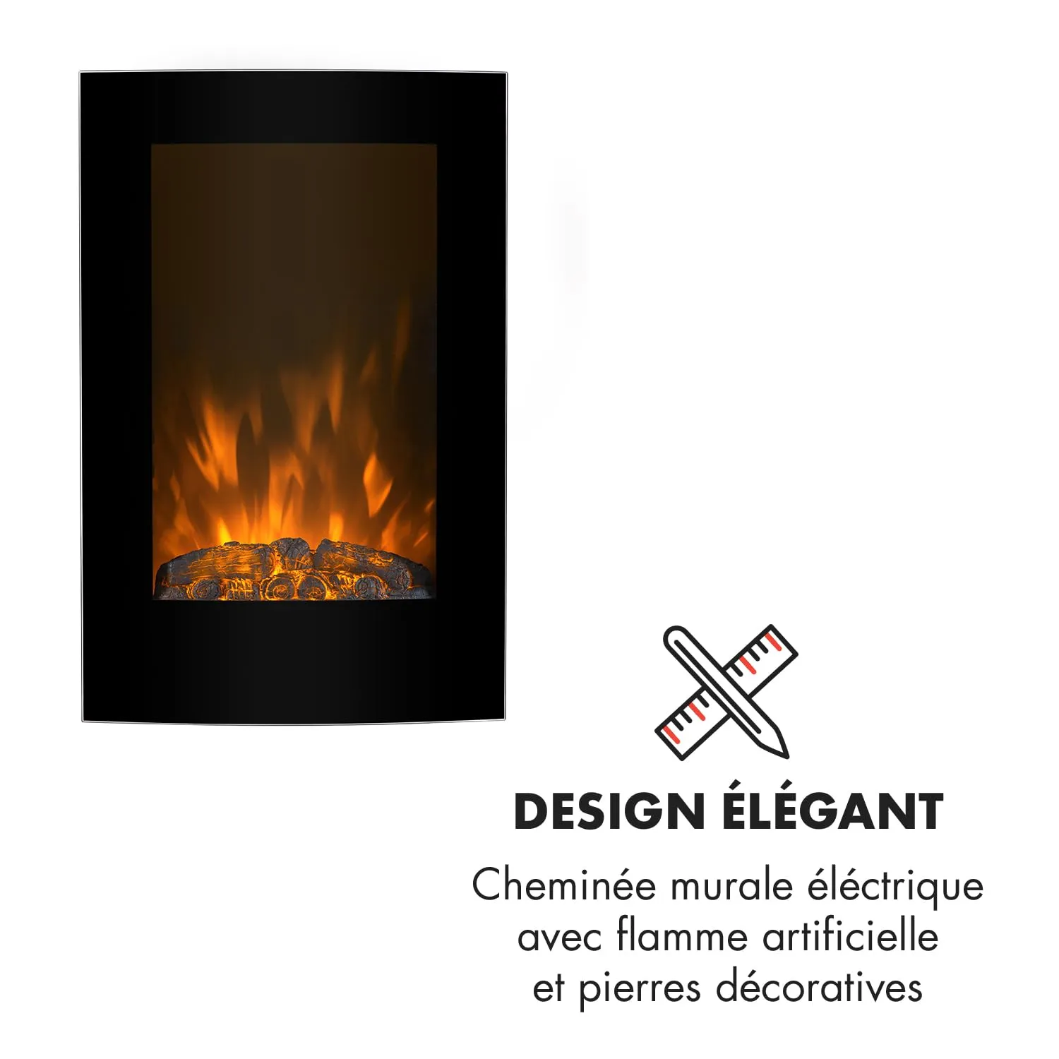 Klarstein Cheminée Électrique 2000W Effet Flamme LED