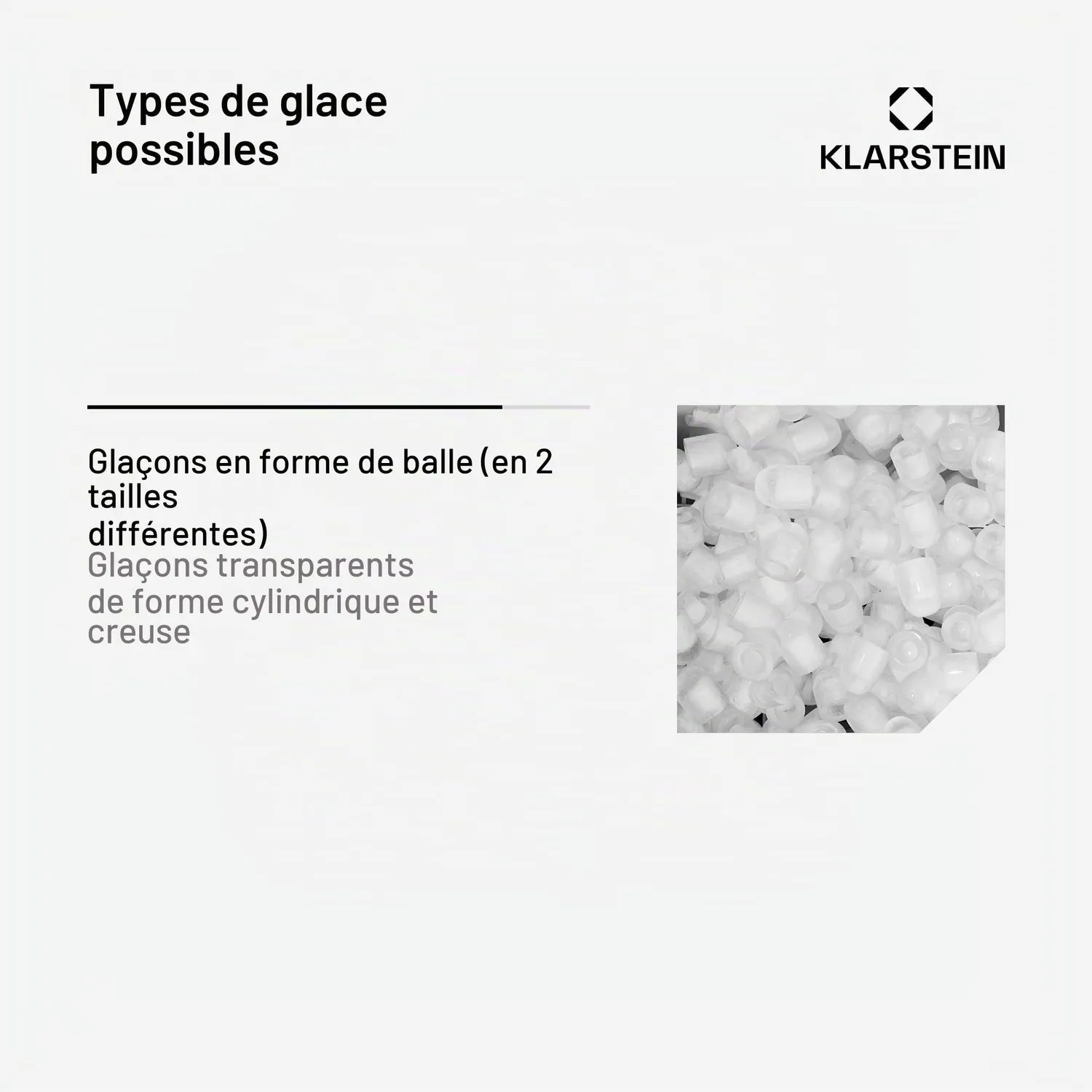Klarstein machine à glaçons 12 kg 2,1 L 2 tailles rapide