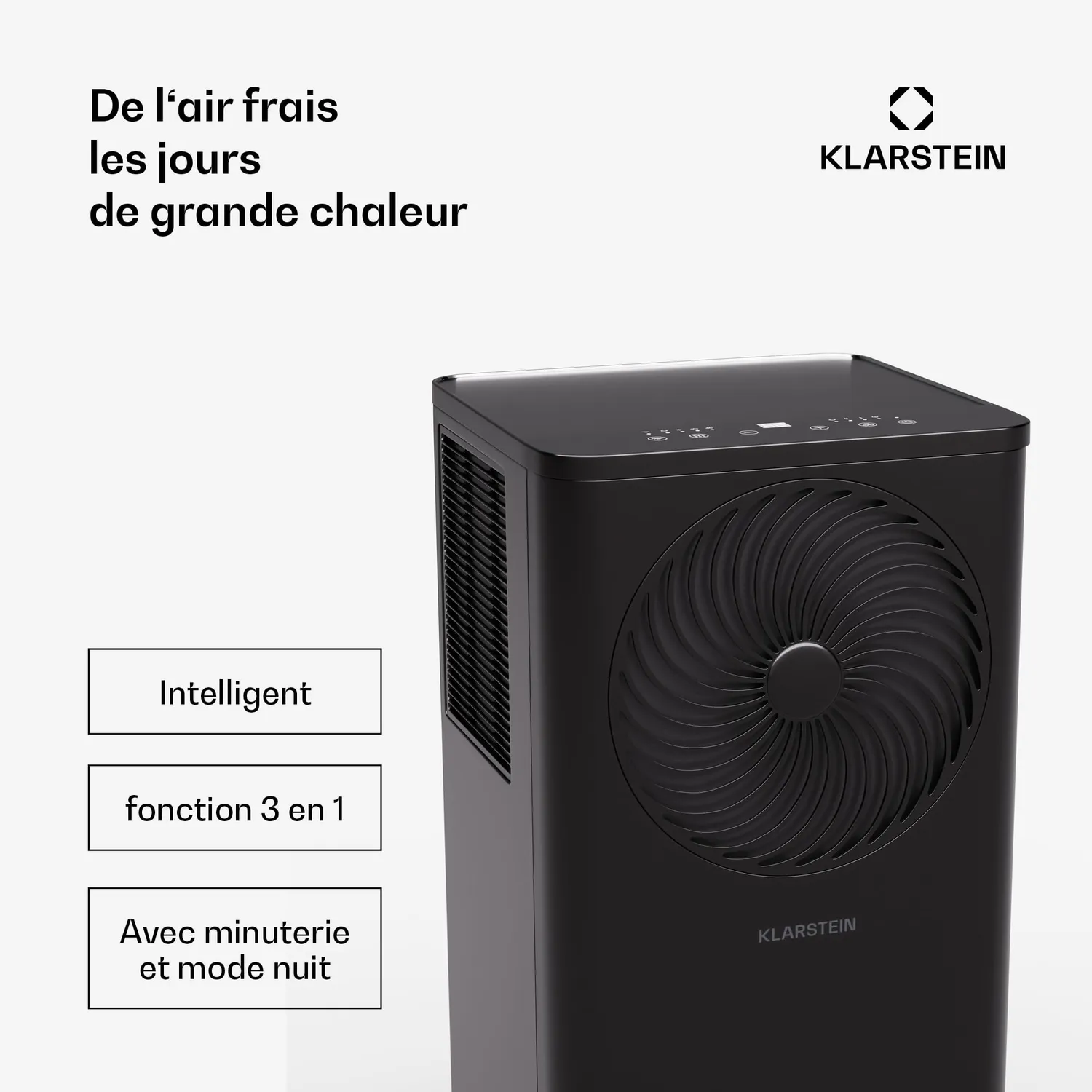 Klarstein Aero Ring Climatiseur Mobile Noir 31 m²