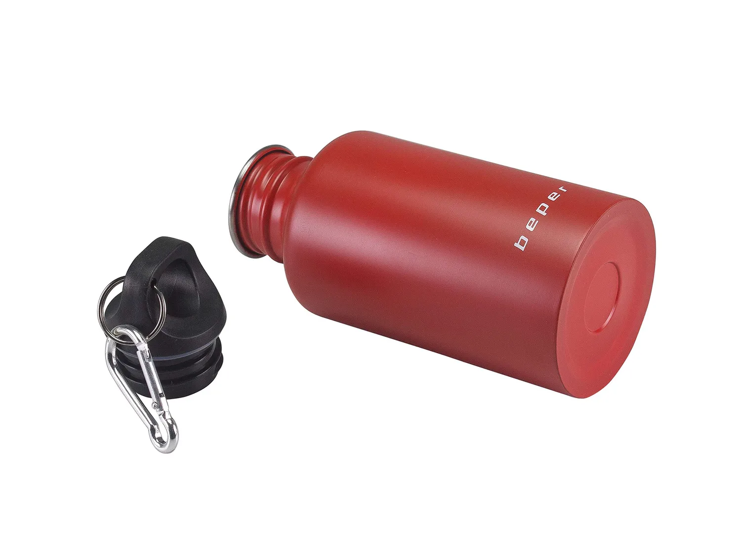 Beper C102BOT002 gourde inox 500 ml rouge mousqueton