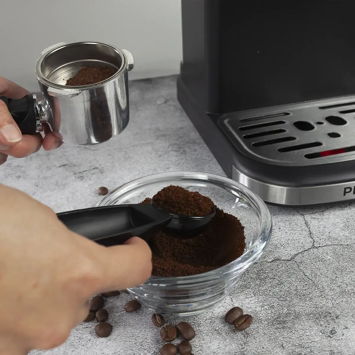 Prixton Toscana machine expresso dosettes et moulu 1,25 L