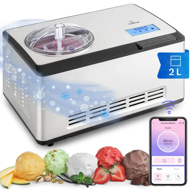 Klarstein turbine à glace sorbetière 2 L 180 W connectée
