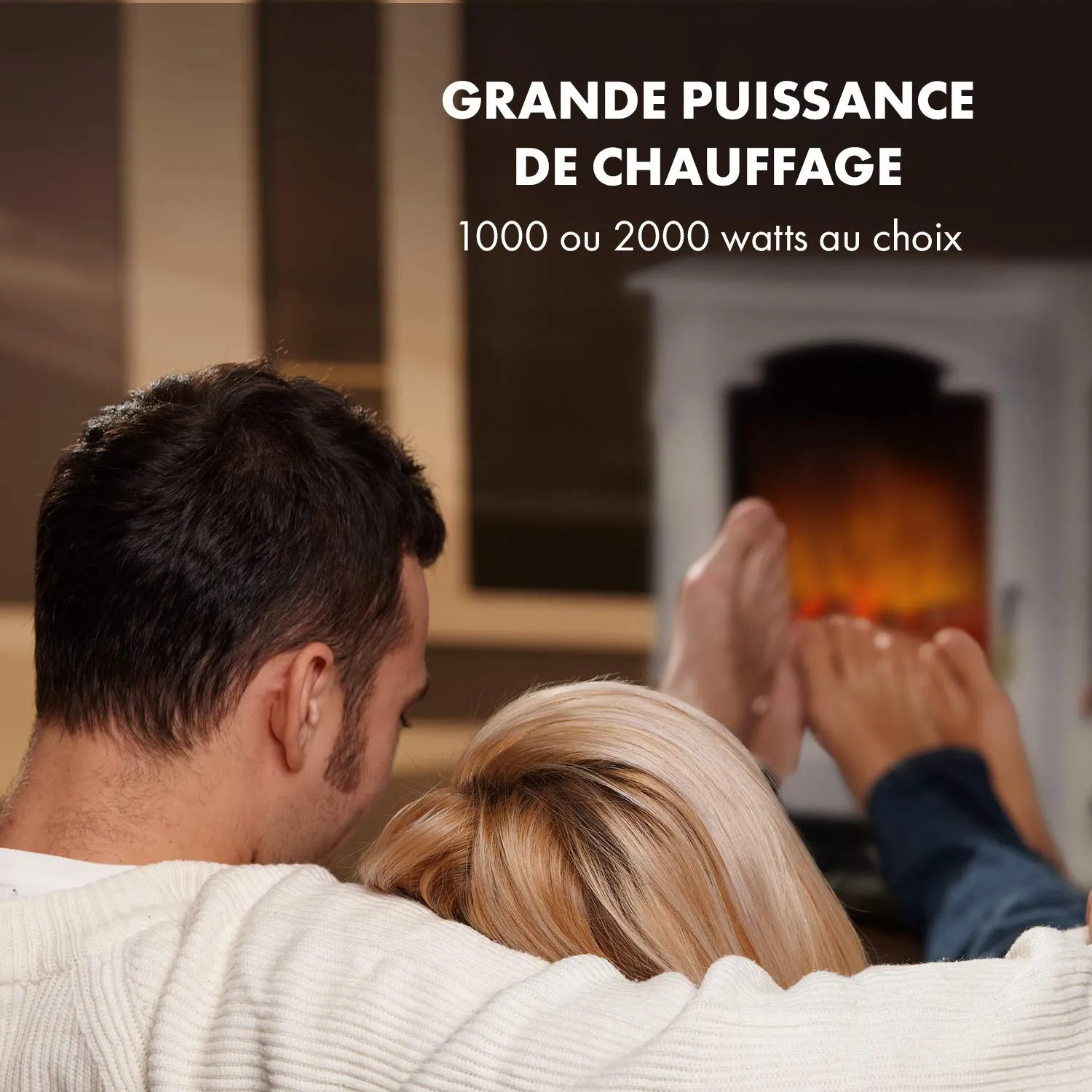 Klarstein Graz cheminée électrique blanche 2000 W