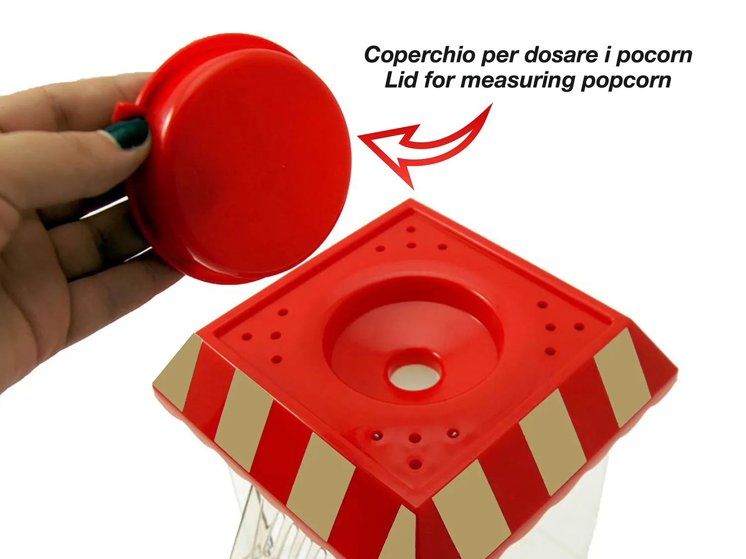 Beper BT.651Y machine à popcorn 1200 W rouge or