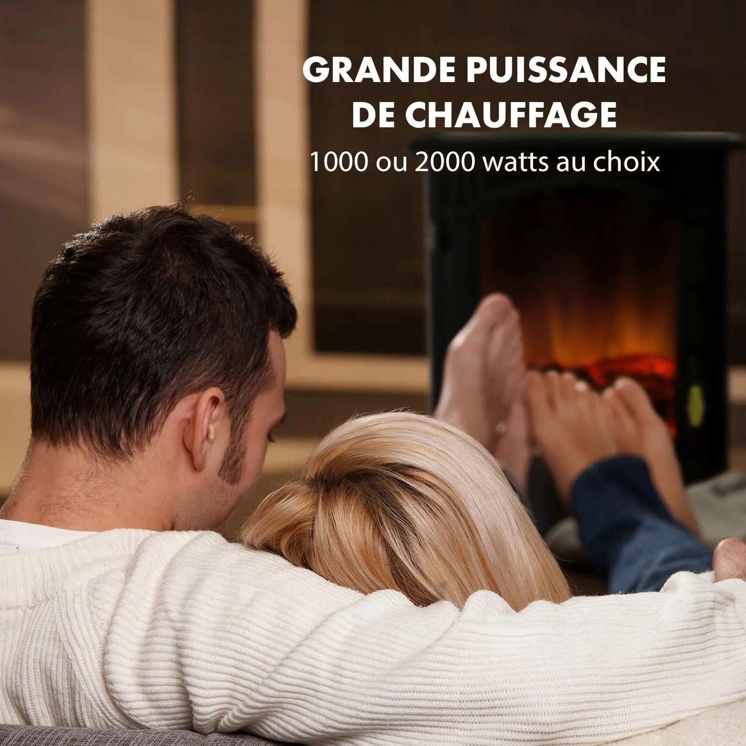 Klarstein Graz cheminée électrique noire 2000 W