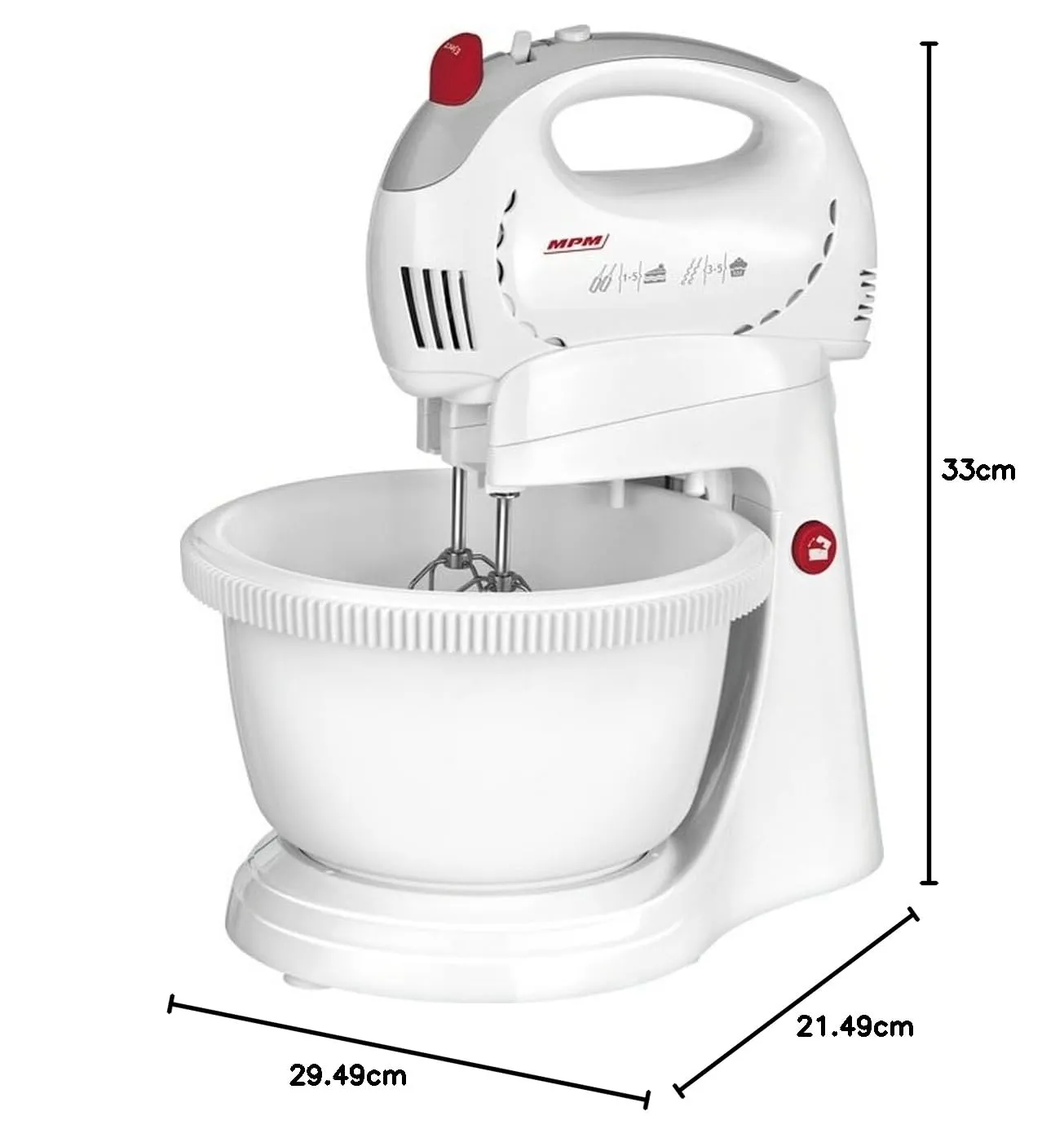 MPM MMR-17Z batteur avec bol rotatif 3,4 L inox