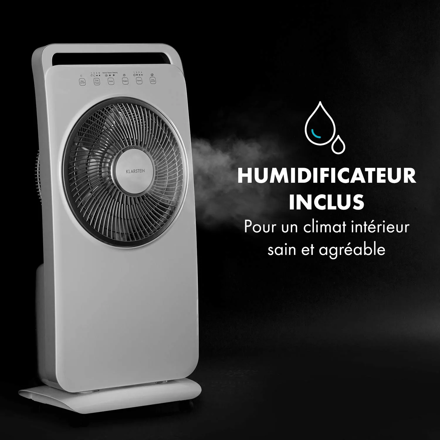 Klarstein Wildwater ventilateur humidificateur blanc